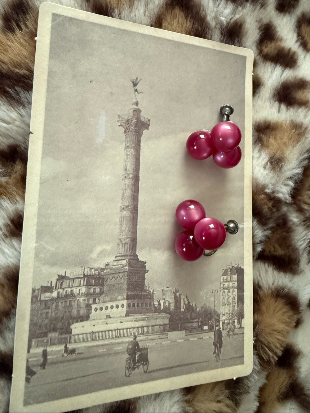 Pink Cluster Pearl Double-Sided Earrings - Women Accessories